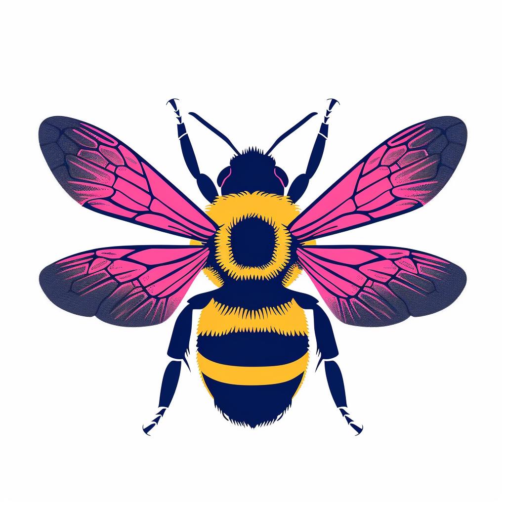 logo  bee  design  minimalist  Harper  pink  blue  silhouette  two-colors  colorful 960146