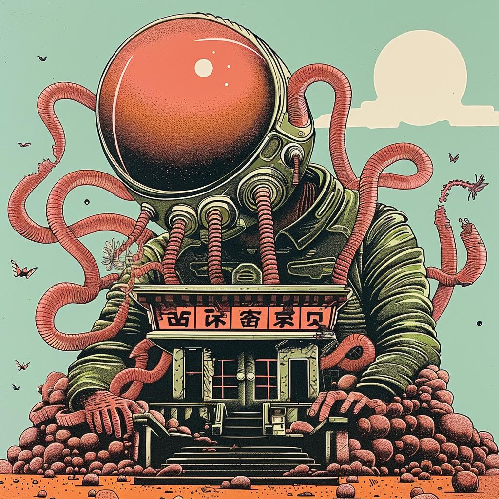octopus  building  poster  design  illustration  artwork  surreal  creative  Japanese  urban 946329