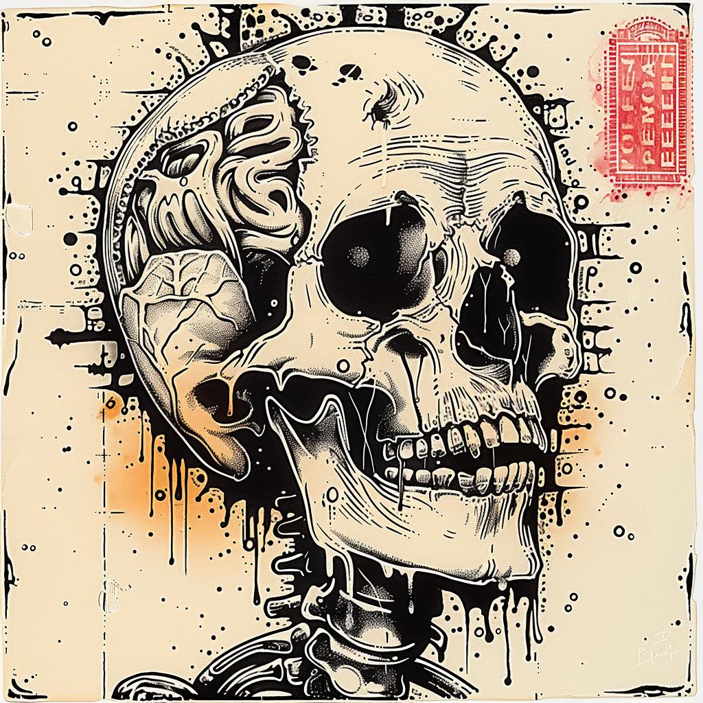 skull  tattoo  canvas  art  dark  illustration  graphic  stylized  gothic  detailed 1015556