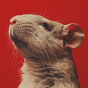 surreal  hybrid  gerbil  red  background  art  furry  creative  expression  unique 1077363