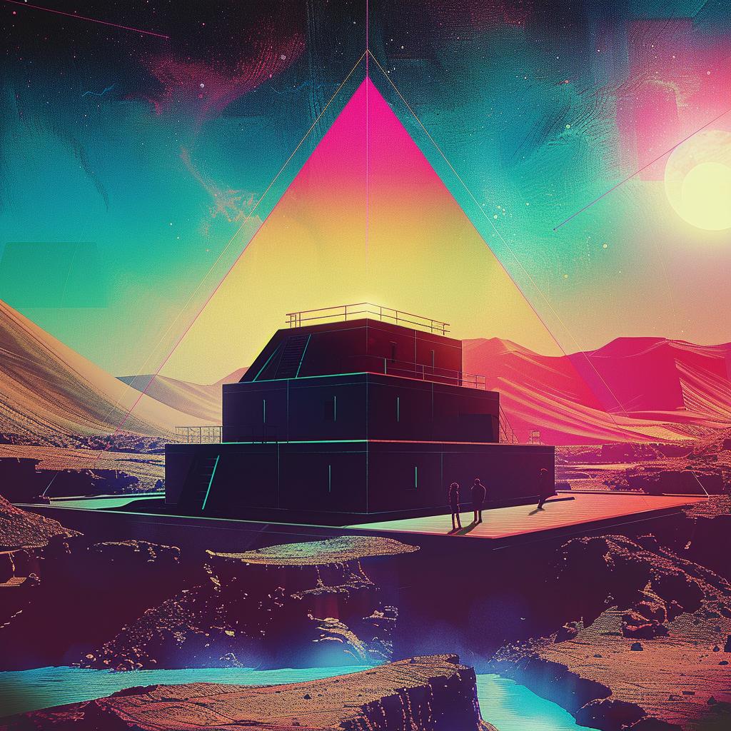 pyramid  moon  neon  vibrant  colorful  glowing  light  electric  graphic  futuristic 967765
