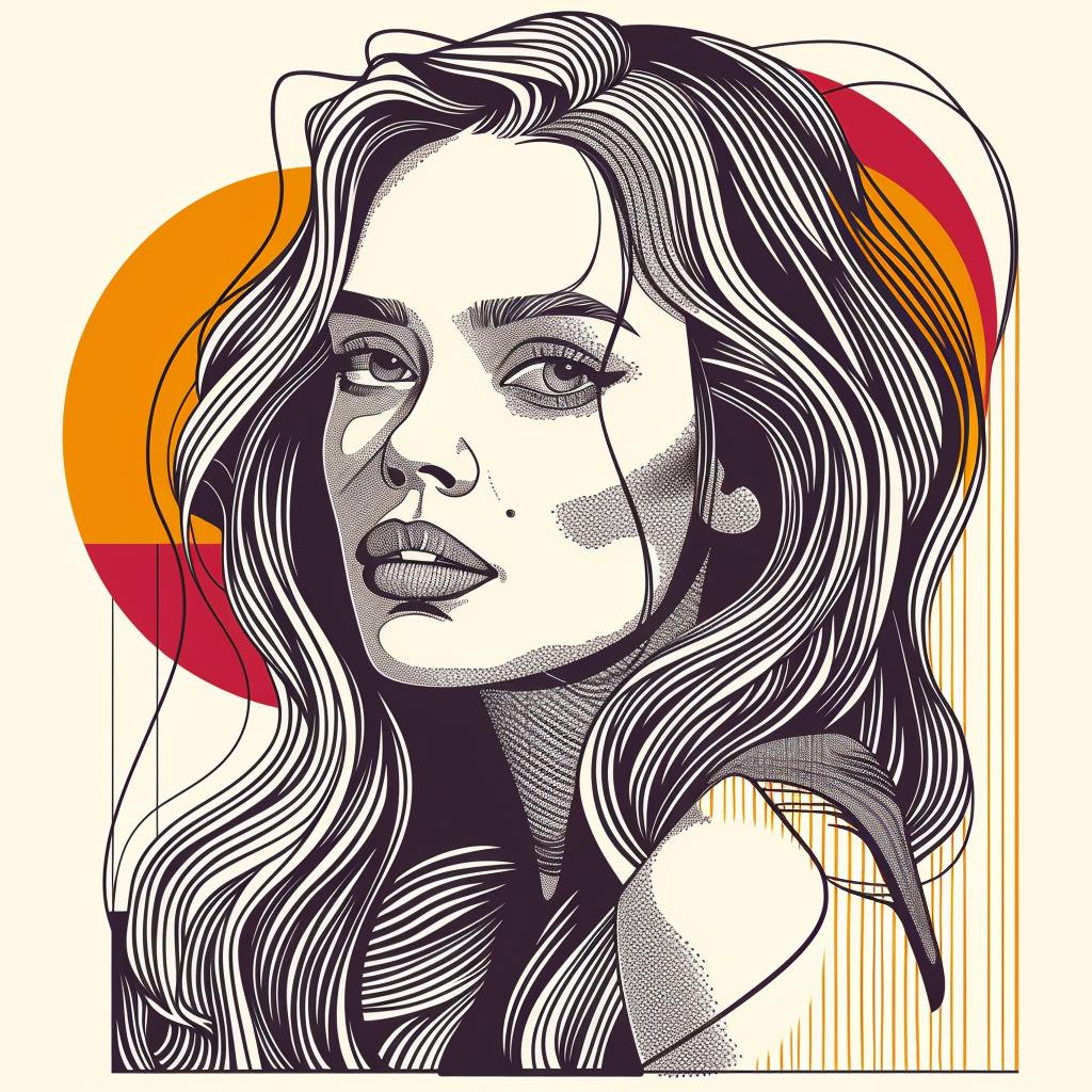 Pop Art  woman  brunette  long hair  vector  illustration  female  stylized  portrait  colorful 936914