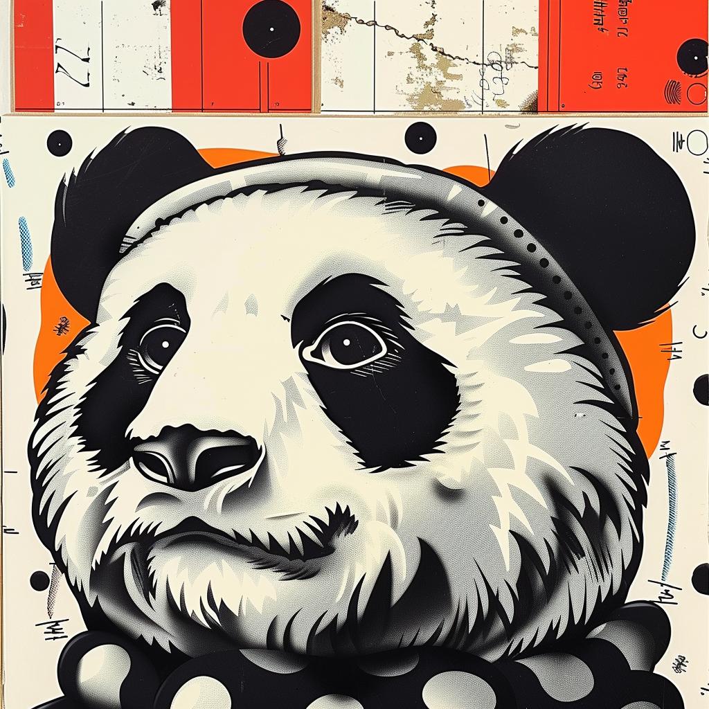 panda  bear  poster  ticket  artwork  graphic  colorful  illustration  playful  design 1020589