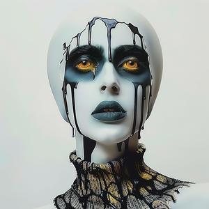 woman  black  white  makeup  dripping  paint  art  emotional  dark  bold 1072734