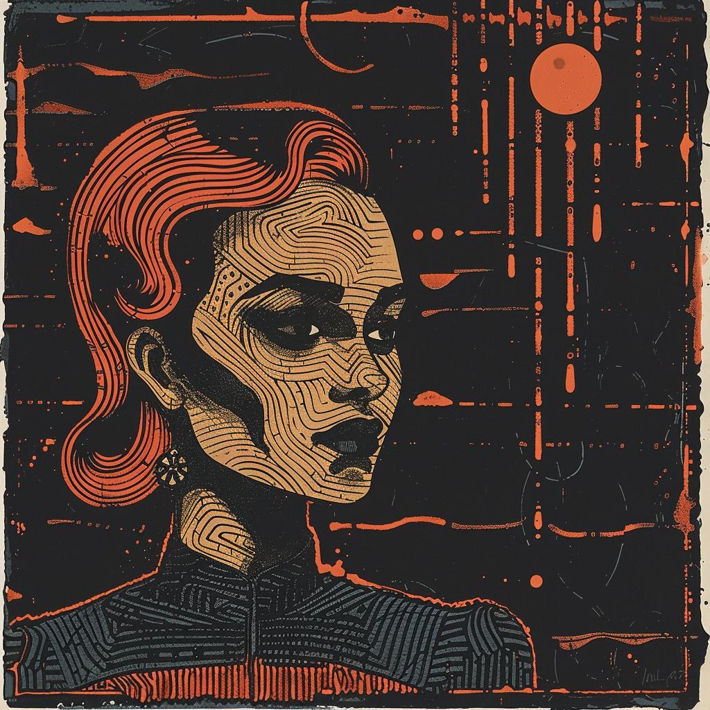poster  woman  face  red  moon  art  Paul  Pope  illustration  surreal 933719