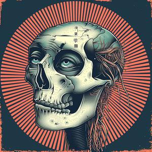 skull  red  background  dark  abstract  bold  graphic  vivid  imagery  symbolism 1038766