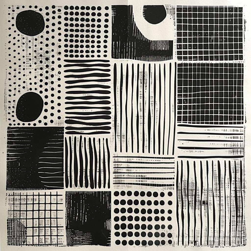 linocut  print  black  white  squares  dots  etching  art  abstract  geometric 963921