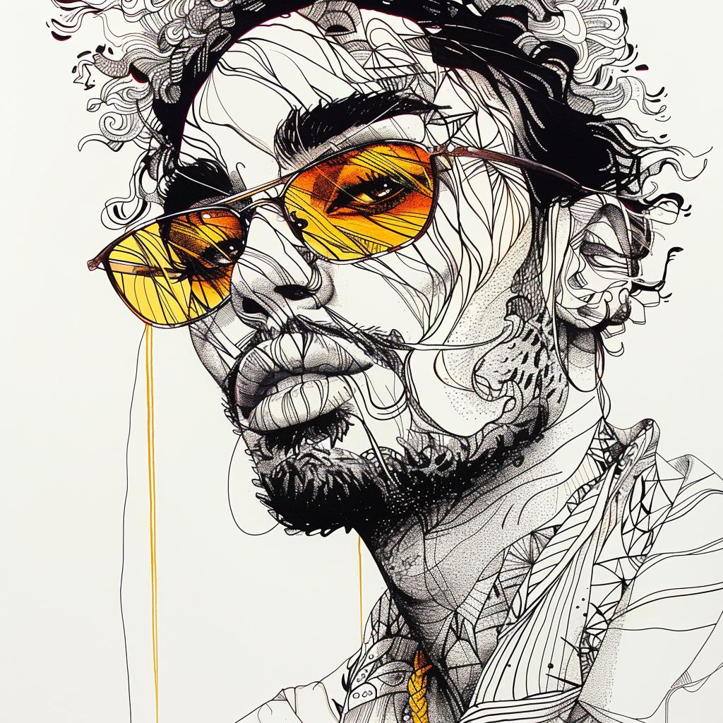 dangelo  russell  cool  sunglasses  drawing  style  fashion  portrait  digital  art 953314