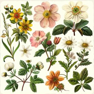 botanical  wildflowers  illustration  vintage  pink  green  historical  art  nature  floral 1040677