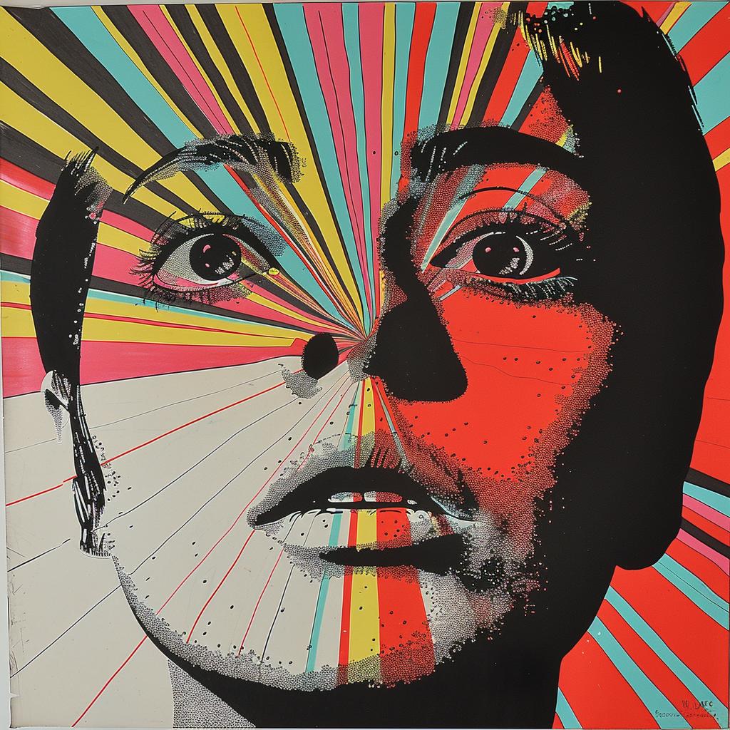 surreal  painting  woman  sunburst  pattern  hyper-realistic  screenprinting  creative  vibrant  colorful 960596