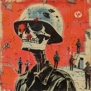 painting  skeleton  helmet  gun  artwork  illustration  dark  macabre  character  edgy 1079292