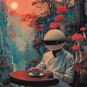 man  white-helmet  table  mushrooms  still-life  chromolithography  casual  colorful  interior  nature 1040015