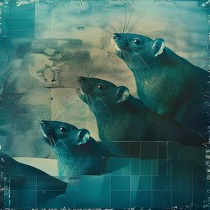 teal  blue  rats  painting  background  animal  vibrant  hues  artwork  color 1037948