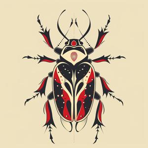 beetle  tattoo  design  red  black  organic  art  life-like  illustration  stylized 1068821