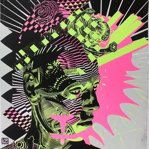 screenprint  poster  psychic  violence  neon  photocopy  patterns  halftone  colors  head 1071217