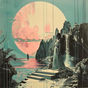 woman  rock  moon  landscape  chromolithography  fantasy  magical  night  serenity  ethereal 1056894