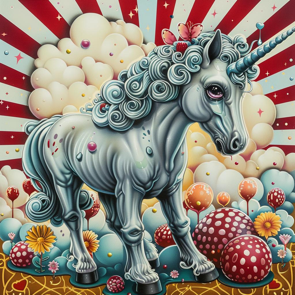 white  unicorn  oversized  kawaii  balloons  candy  painting  fantasy  cute  whimsical 1033816
