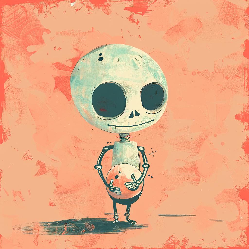 skeleton  bowler  cartoon  bowling  pastel  organic  light  airy  clipart  cute 970297
