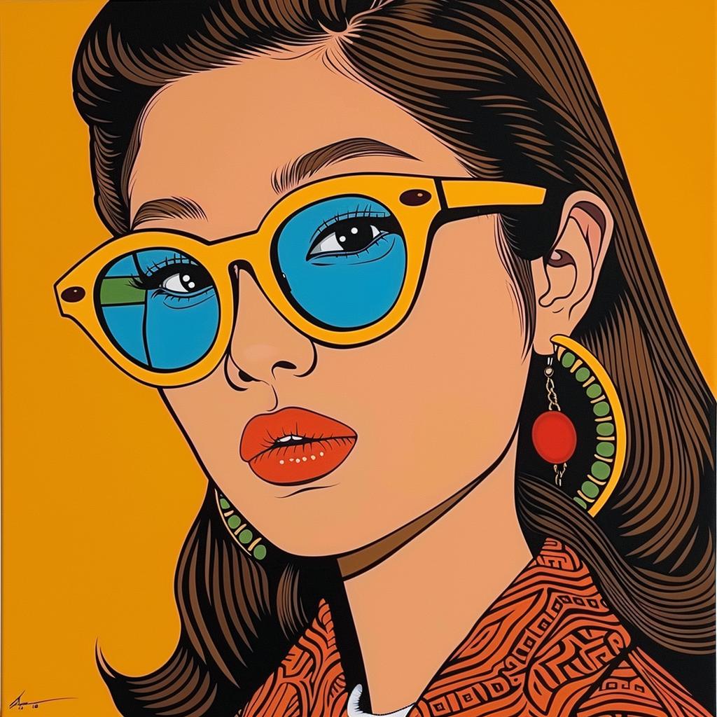 امرأة آسيوية أمريكية شابة، نظارة شمسية، صورة فنية، لون بشرة، شباب عصري، نابض بالحياة، 972332