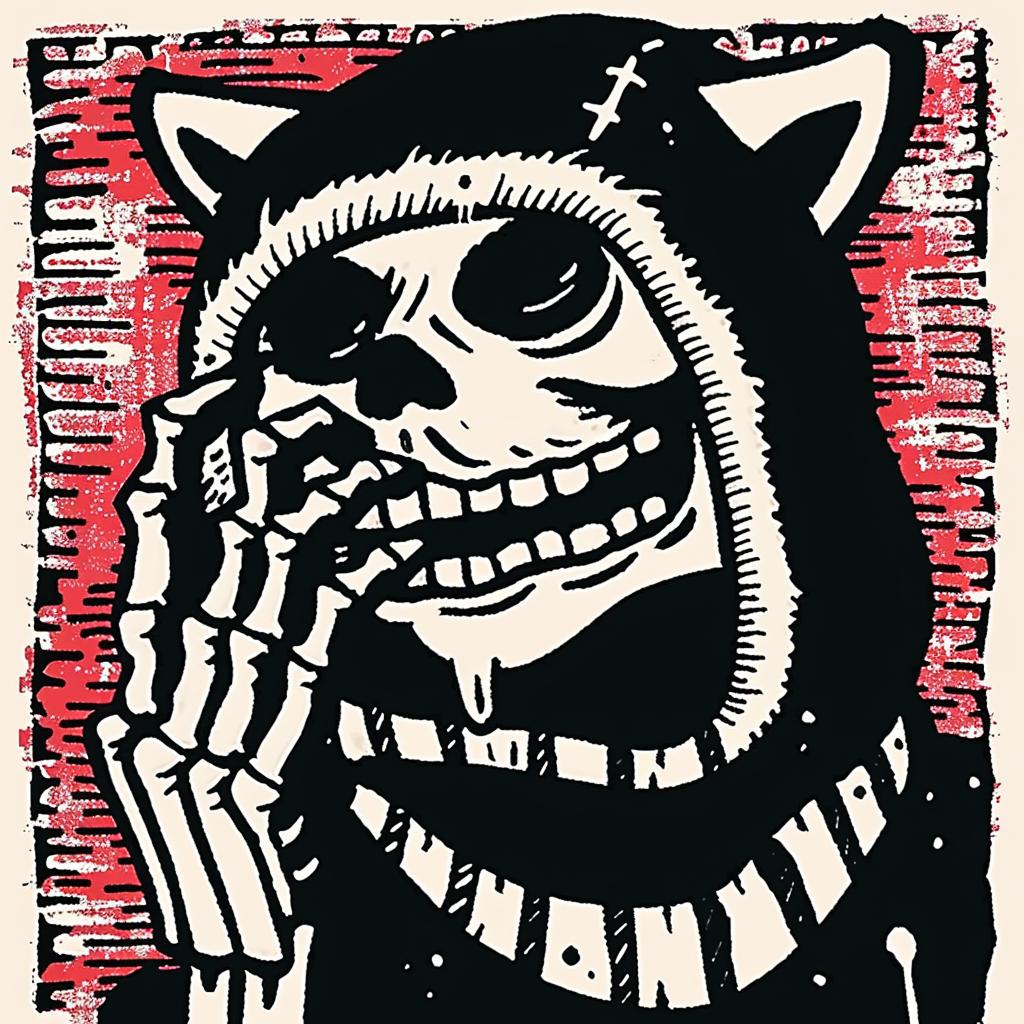 skeleton  hoodie  poster  graphic  artwork  humor  stylized  character  illustration  playful 957541