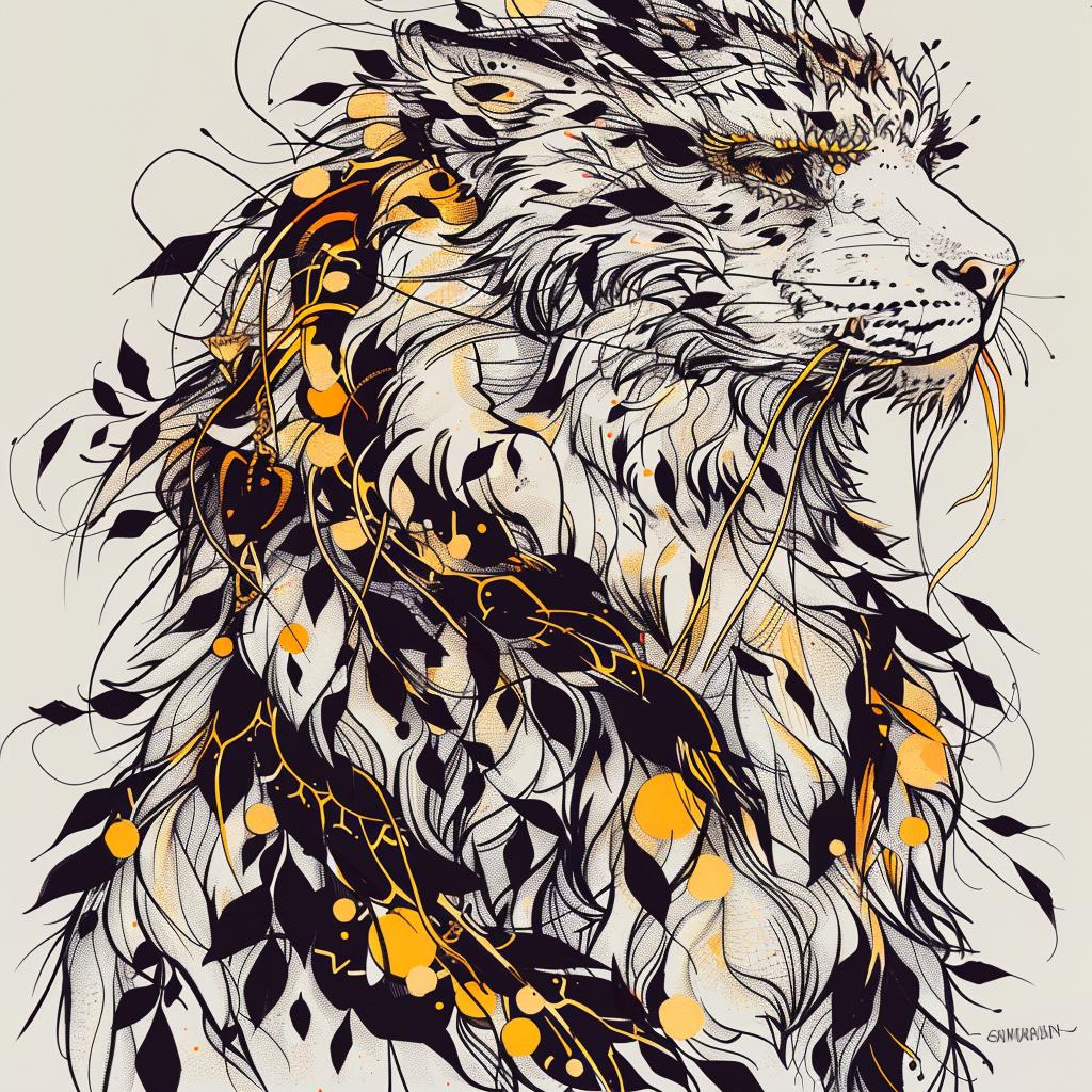mythical  creature  hybrid  leopard  leaves  fantasy  unique  exploration  fantastical  blend 952872