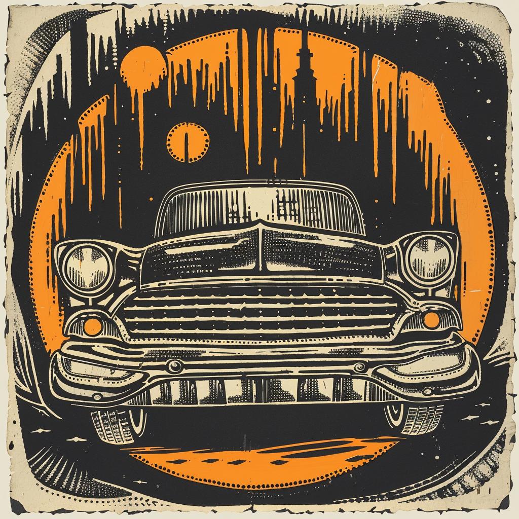 car  black  orange  background  art  Robert  Crumb  vintage  illustration  transport 932917