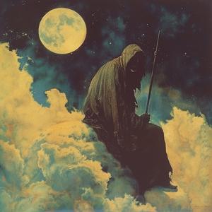 حاصد الأرواح، سحابة، قمر، رسم توضيحي، سريالي، مزاجي، باريش، حالم، أثيري 1079883