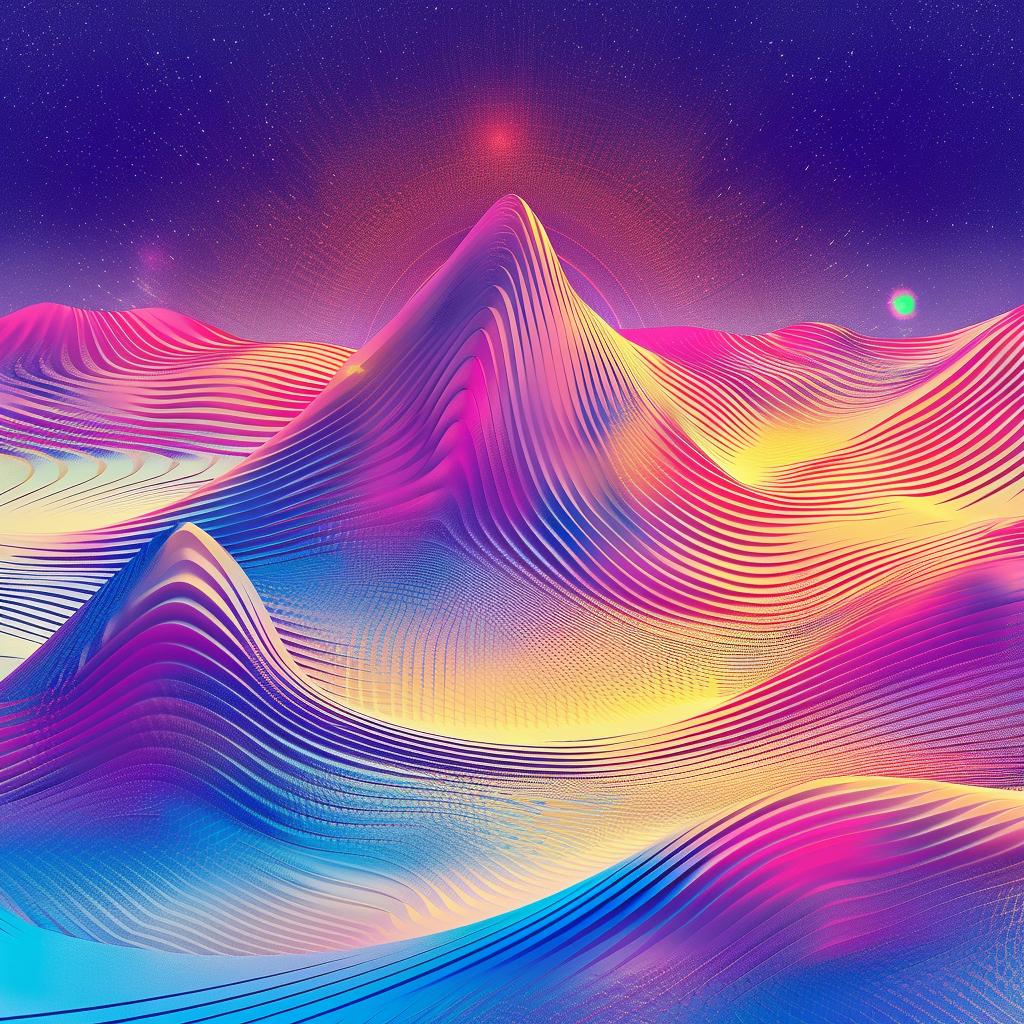 landscape  colorful  mountains  waves  abstract  vibrant  nature  dynamic  imaginative  serene 967783