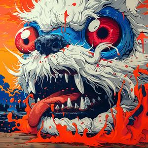 horror  dog  blood  dramatic  japanese  graphic  menacing  wild  macabre  colorful 1036676