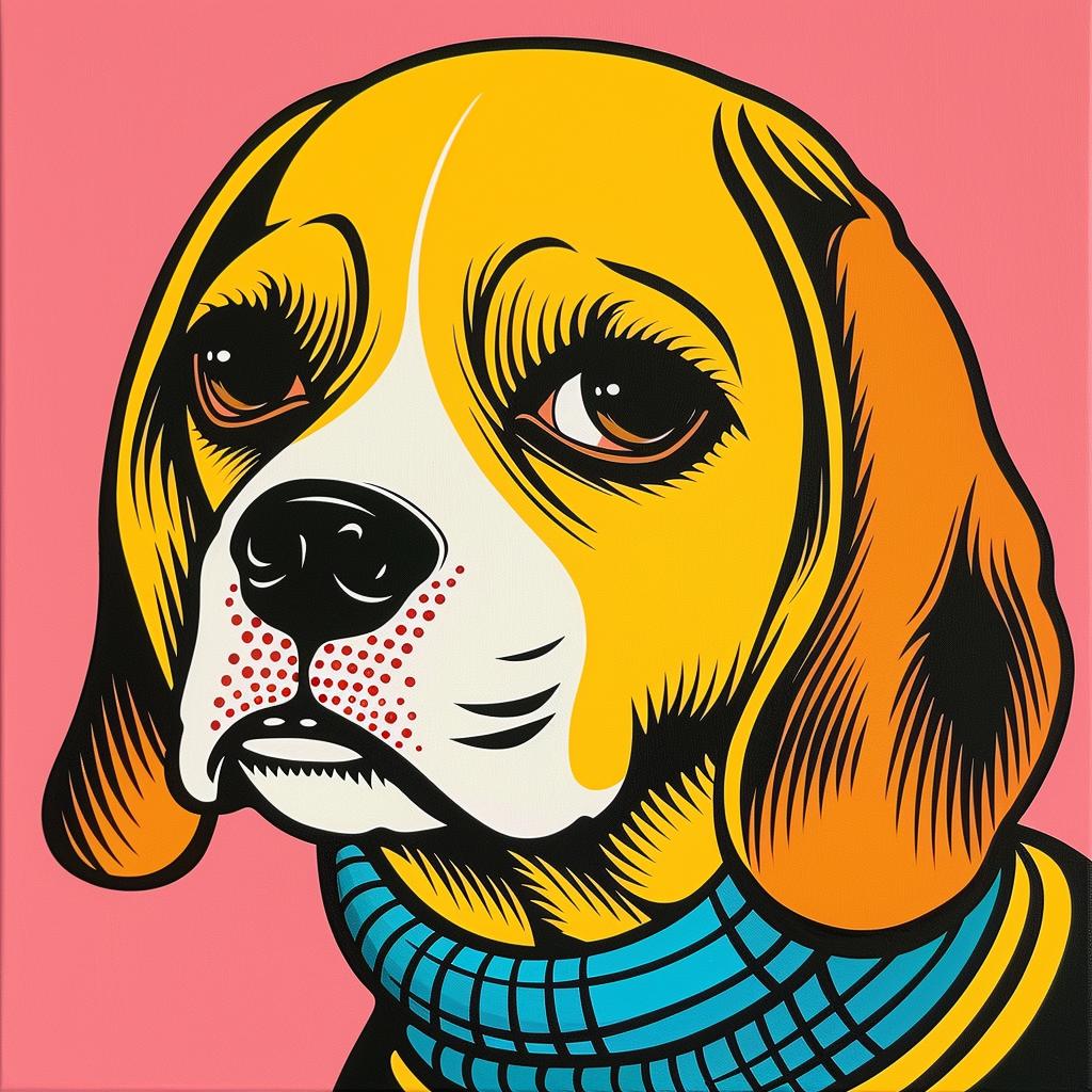 dog  beagle  bluecollar  pinkbackground  portrait  canine  animal  cute  artwork  realism 1024011