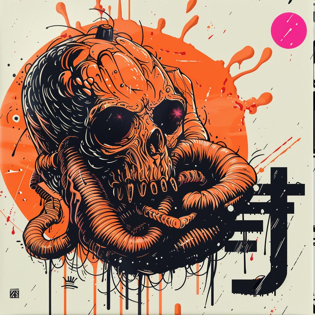 skull  snake  Japanese  poster  art  graphic  dark  symbolism  design  modern 947809