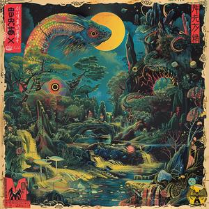 surreal  dark  album  cover  art  symbolist  hyperrealistic  risograph  mysterious  moody 1078518