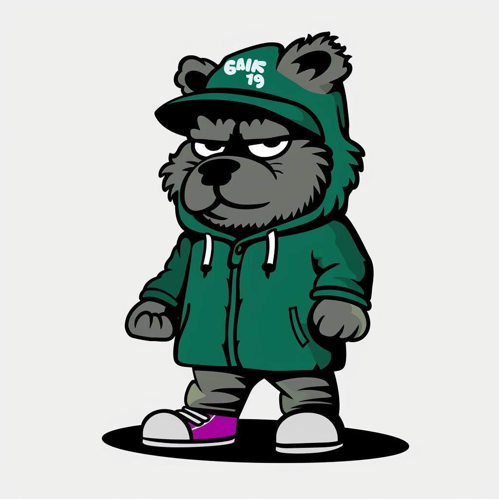 bear  cartoon  streetwear  urban  aggressive  minimalist  anthropomorphic  cap  simple  colorful 958437