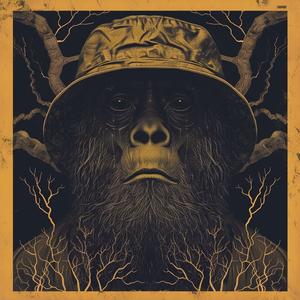 sasquatch  bigfoot  bucket  hat  poster  movie  whimsical  creative  character  art 1071837