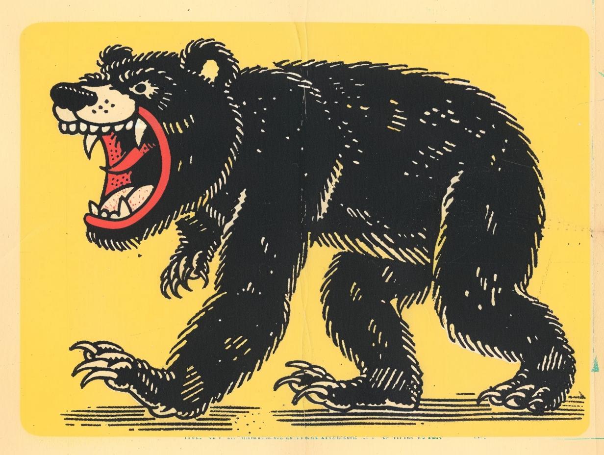 bear  tattoo  BeckyCloonan  vintage  1950s  sailorjerry  poster  art  openmouth  thick 919079