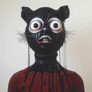 woman  cat  mask  makeup  art  dramatic  mystical  expression  fantasy  stylized 1073746