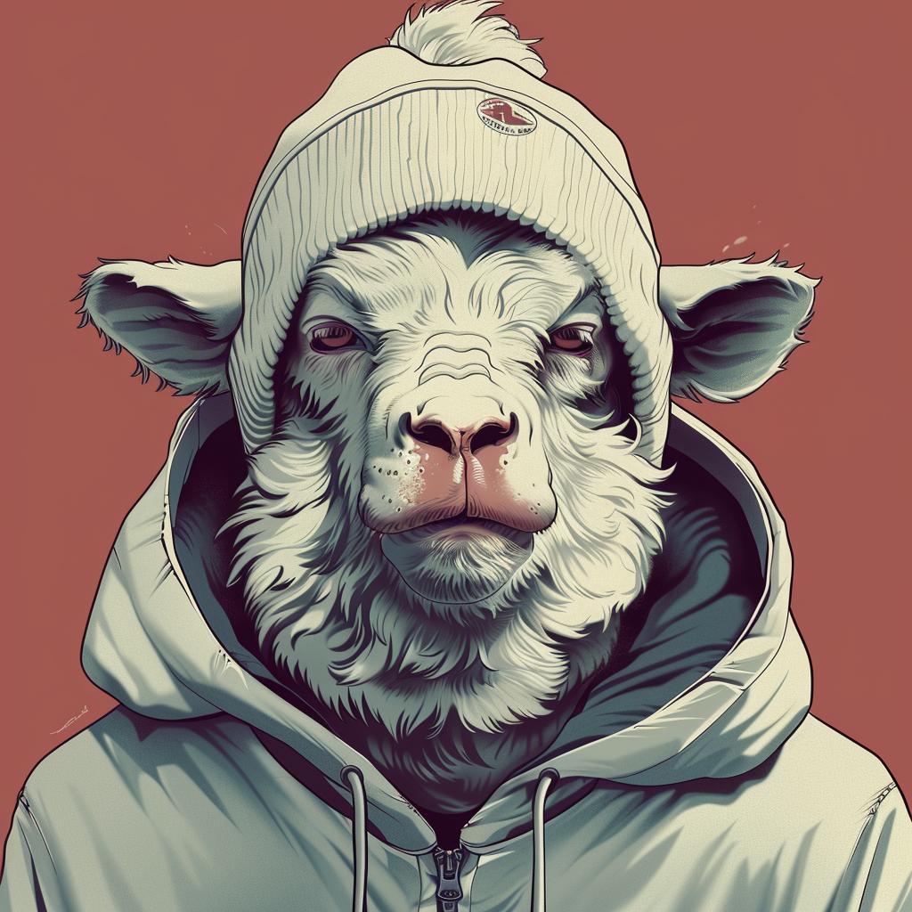 قبعة بغطاء رأس بتصميم حيوان عدواني ونمط الهيب هوب، بتصميم مرح حضري رقم 956236