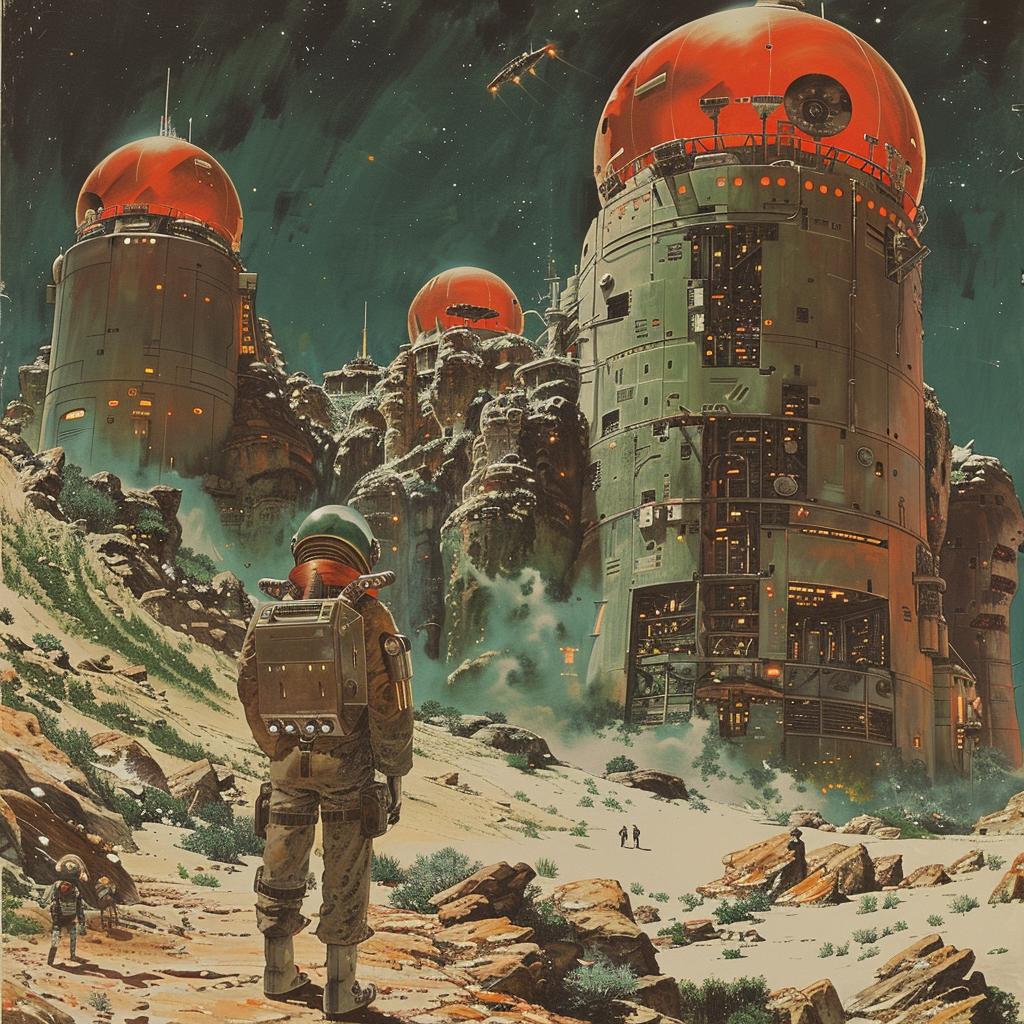 man  building  sci-fi  dark  vintage  Karel  Thole  artwork  illustration  Studio 922230
