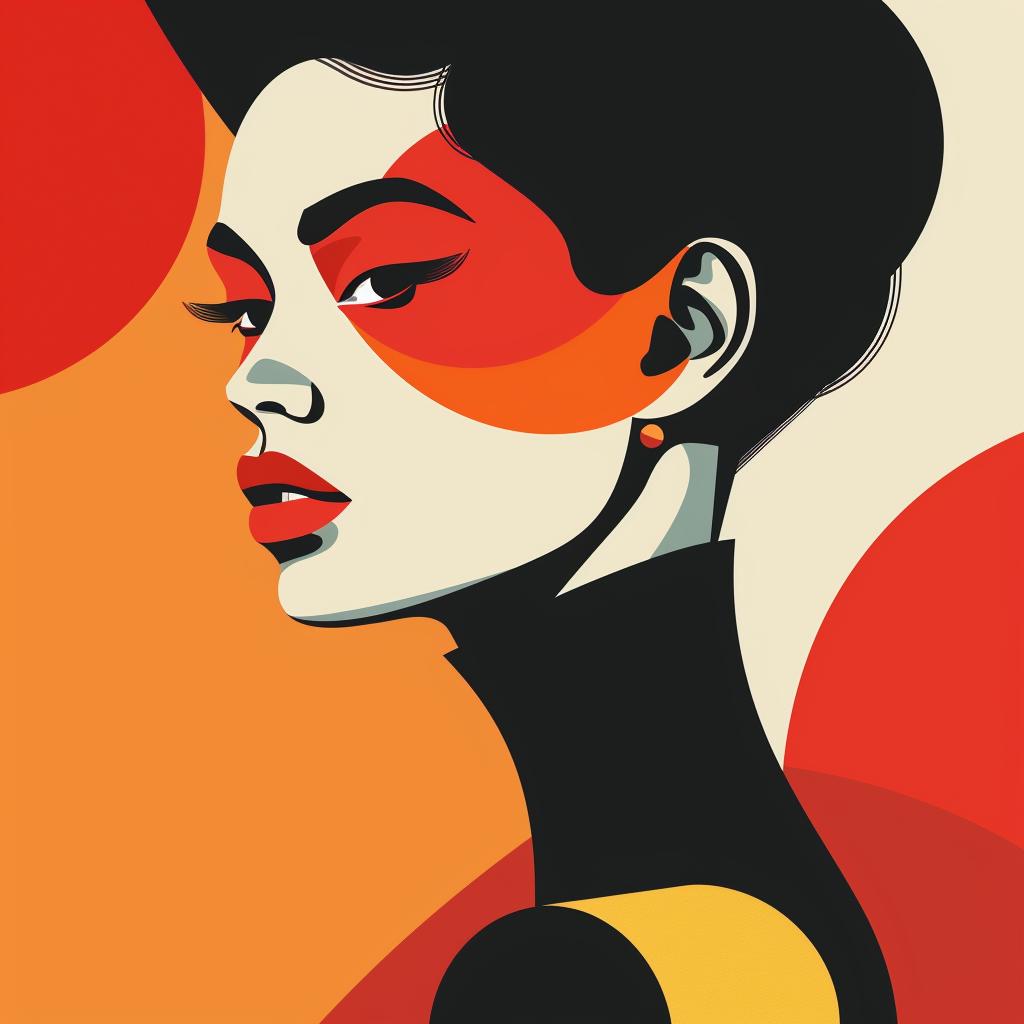 abstract  portrait  minimalist  elegance  woman  geometric  patterns  colorful  modern  art 929582