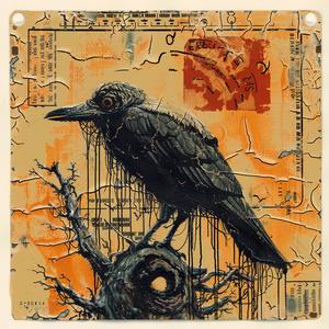 painting  crow  postcard  artwork  vibrant  encaustic  details  colorful  creative  modern 1065392