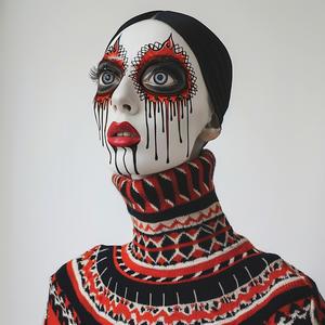 woman  makeup  sweater  abstract  bold  colorful  popart  illustration  dripping  expressionism 1073794