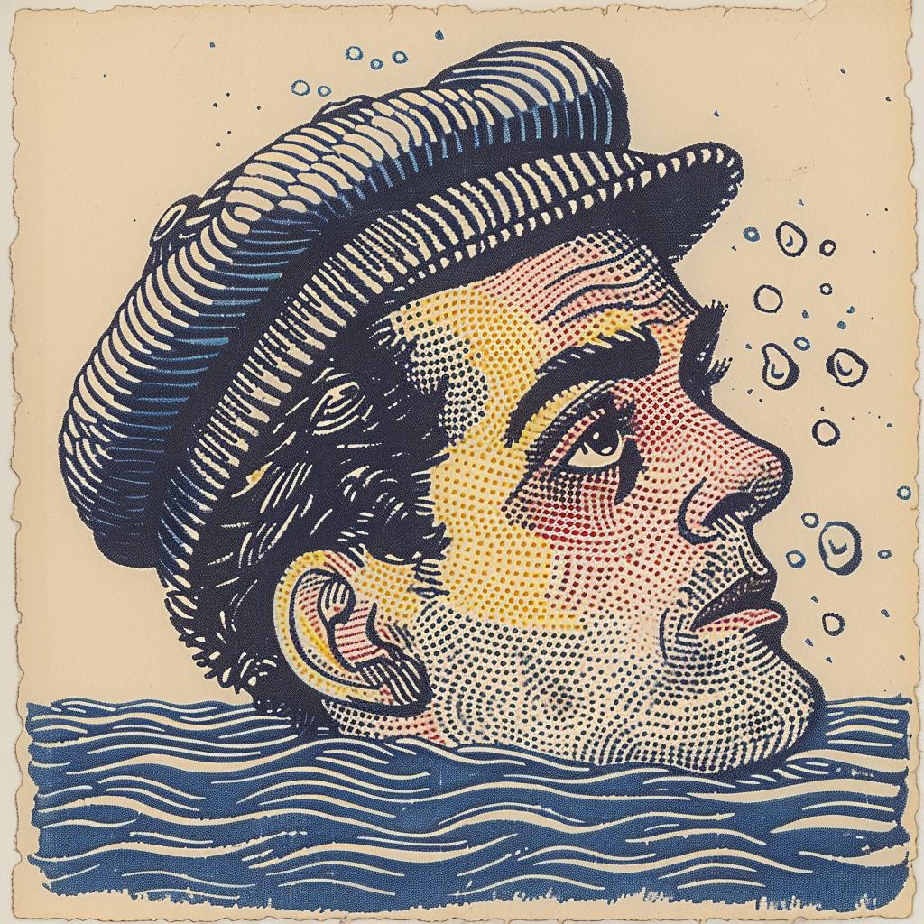 album  cover  navy  blue  cream  floating  man  water  art  design 917444