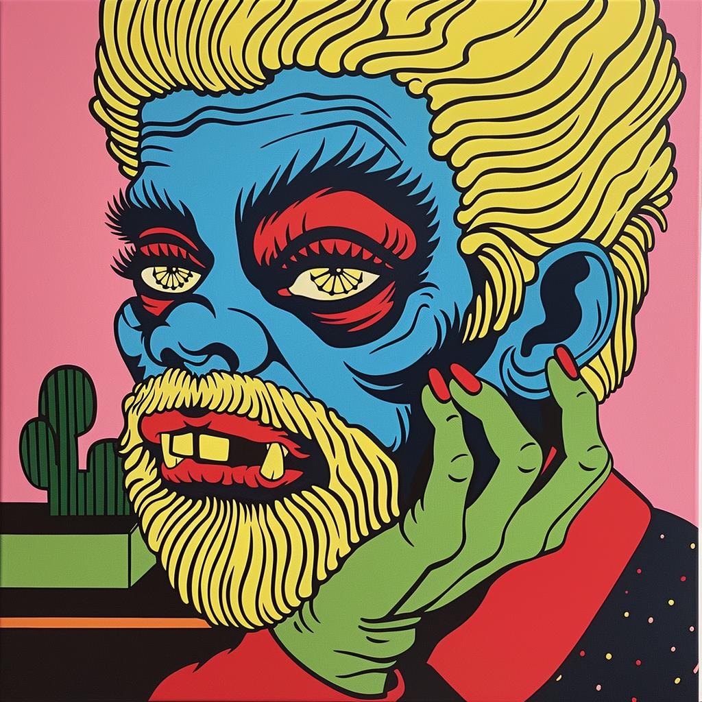 album  cover  dr.seuss  character  painting  man  beard  mustache  colorful  whimsical 1024726