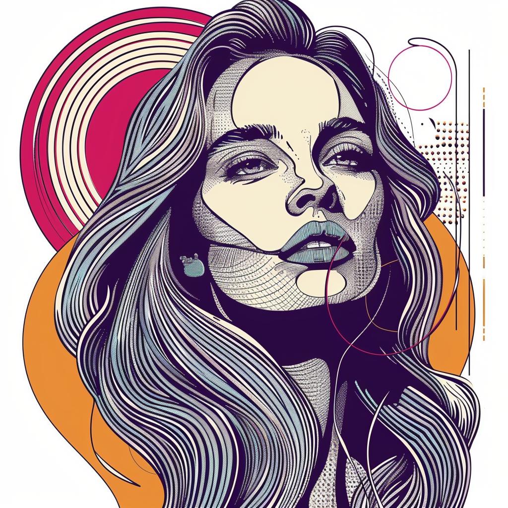 رسم توضيحي لشعر دائري أشقر من بوبارت بأسلوب أنثوي حديث، فن ملون 937036