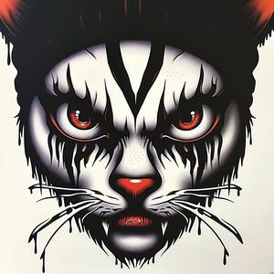 cat  painting  red  eyes  mystical  vibrant  artwork  whimsy  colorful  bold 1072660