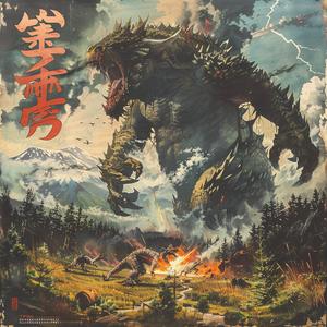 album  cover  Japanese  monsters  battle  landscape  violence  claws  art  dark 1039012