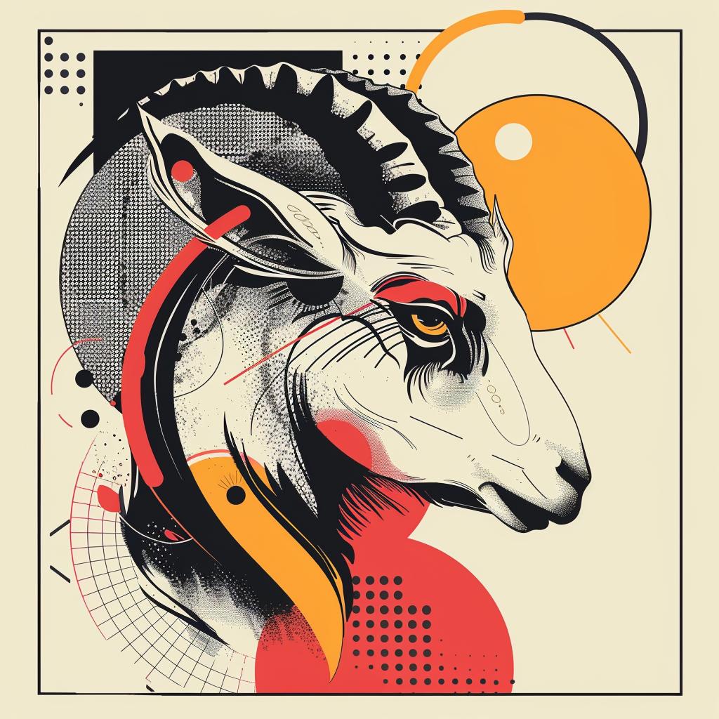 mythical  creature  hybrid  goat  vector  illustration  geometric  fantasy  unique  art 939532