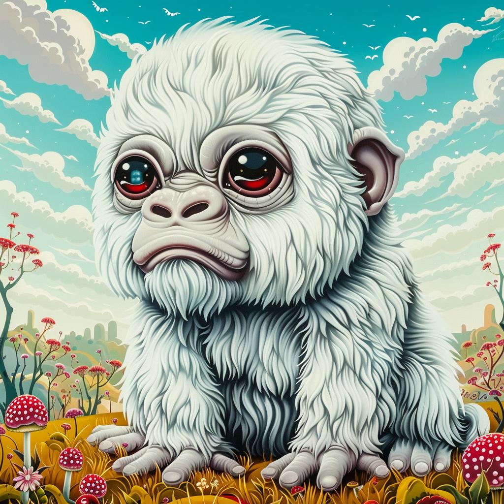 gorilla  kawaii  baby  painting  field  cute  animal  portrait  illustration  nature 1033908