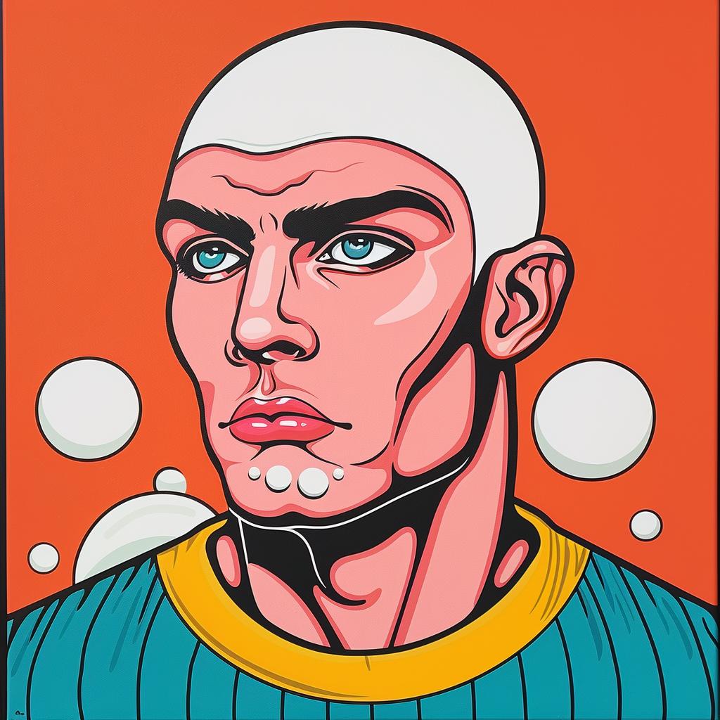 man  bubbles  portrait  humor  popart  whimsical  illustration  abstract  stylized  colorful 1023814