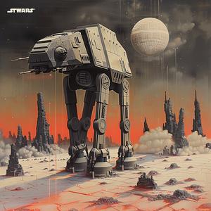 رسم تخطيطي مستقبلي للخيال العلمي AT-AT، كريس فوس، رسم توضيحي لحرب النجوم، مركبات فضائية، عمل فني 1040830